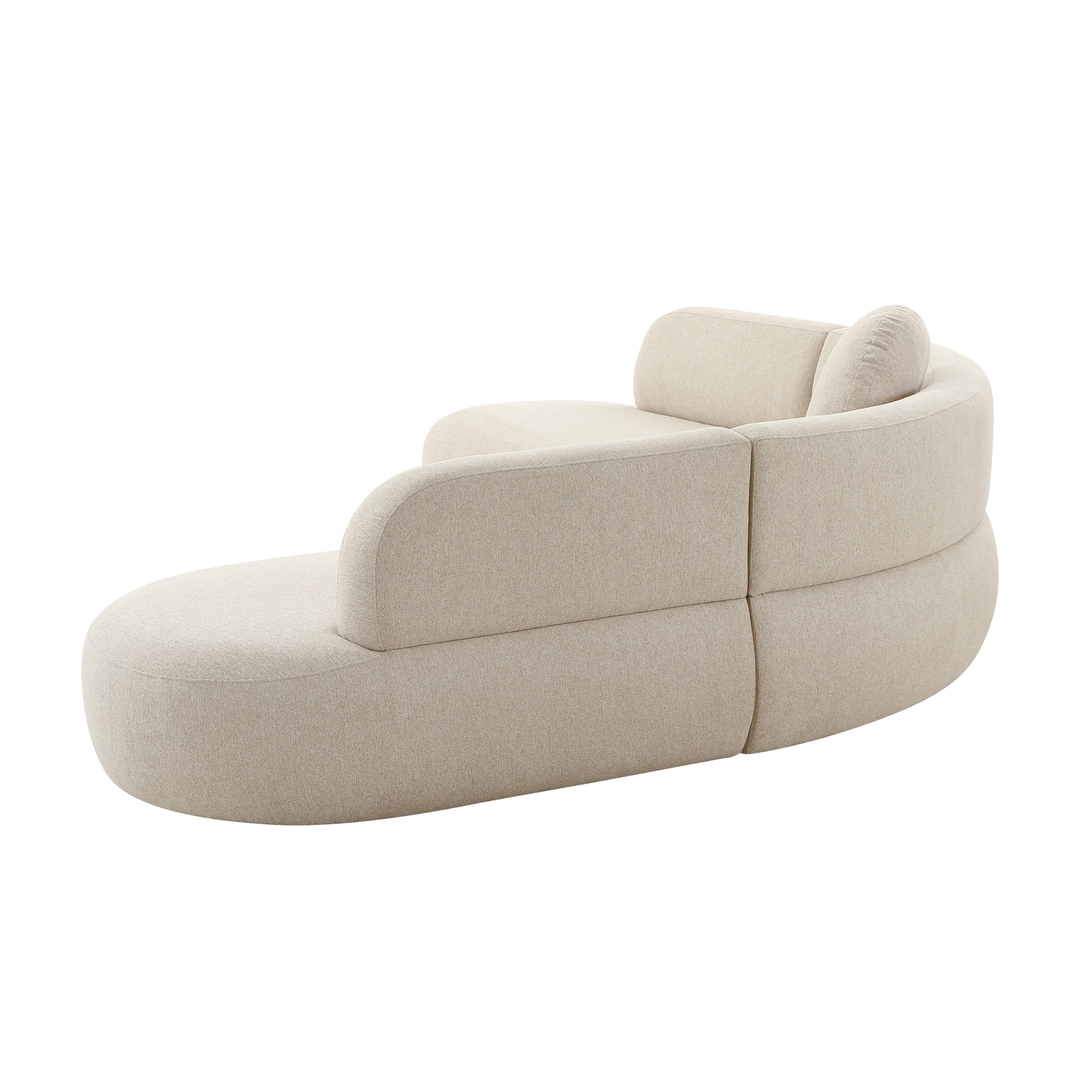 Broohah 3-Piece Curved Sectional in beige - detail
