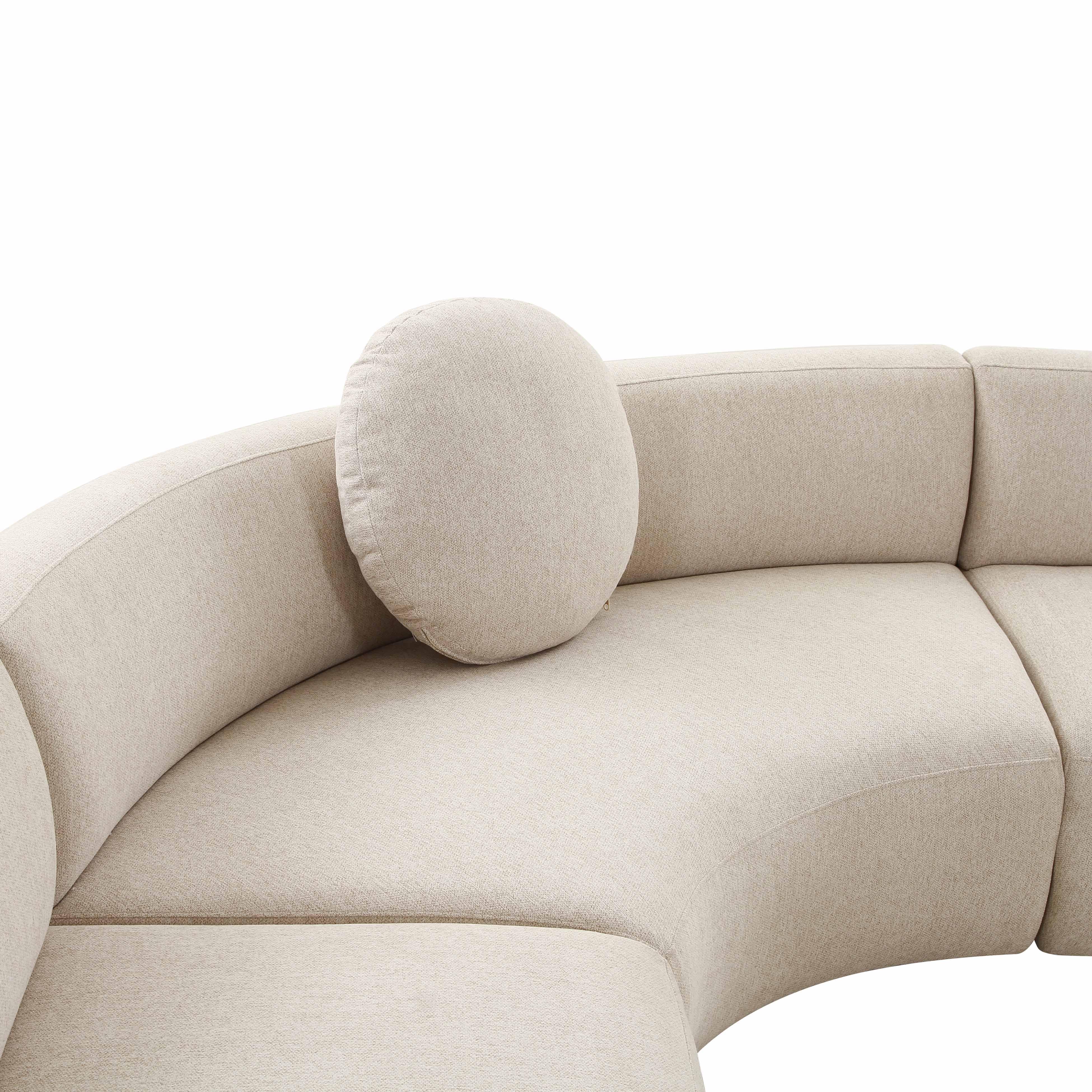 Broohah 3-Piece Curved Sectional in beige - detail