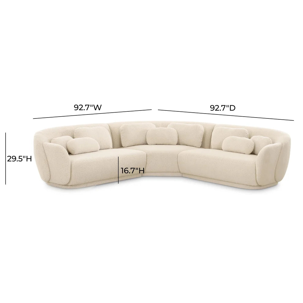 Misty 3-Piece Modular Sectional - Cream Boucle
