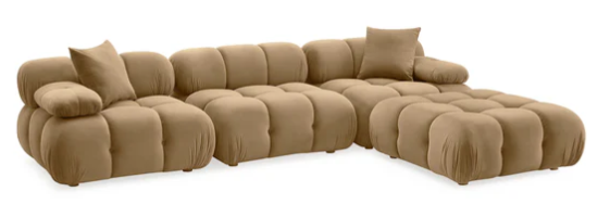 Calliope 4Pcs Modular Sectional - Cafe Au Lait Performance Velvet