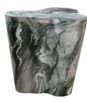 Slab Short Side Table - Gray/Blush Faux Marble