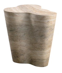Slab Tall Side Table - Faux Travertine