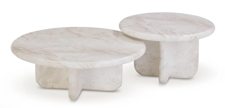 Juju Nesting Indoor/Outdoor Coffee Tables 24/32in - White Marble