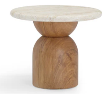 Cynthia Indoor/Outdoor Side Table - Travertine Concrete