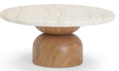 Cynthia Indoor/Outdoor Coffee Table - Travertine Concrete