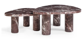 Libby 2-Piece Levanto Nesting Coffee Table - Marble Faux Red