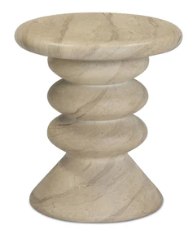 Hyre Indoor/Outdoor Side Table - Concrete Faux Travertine