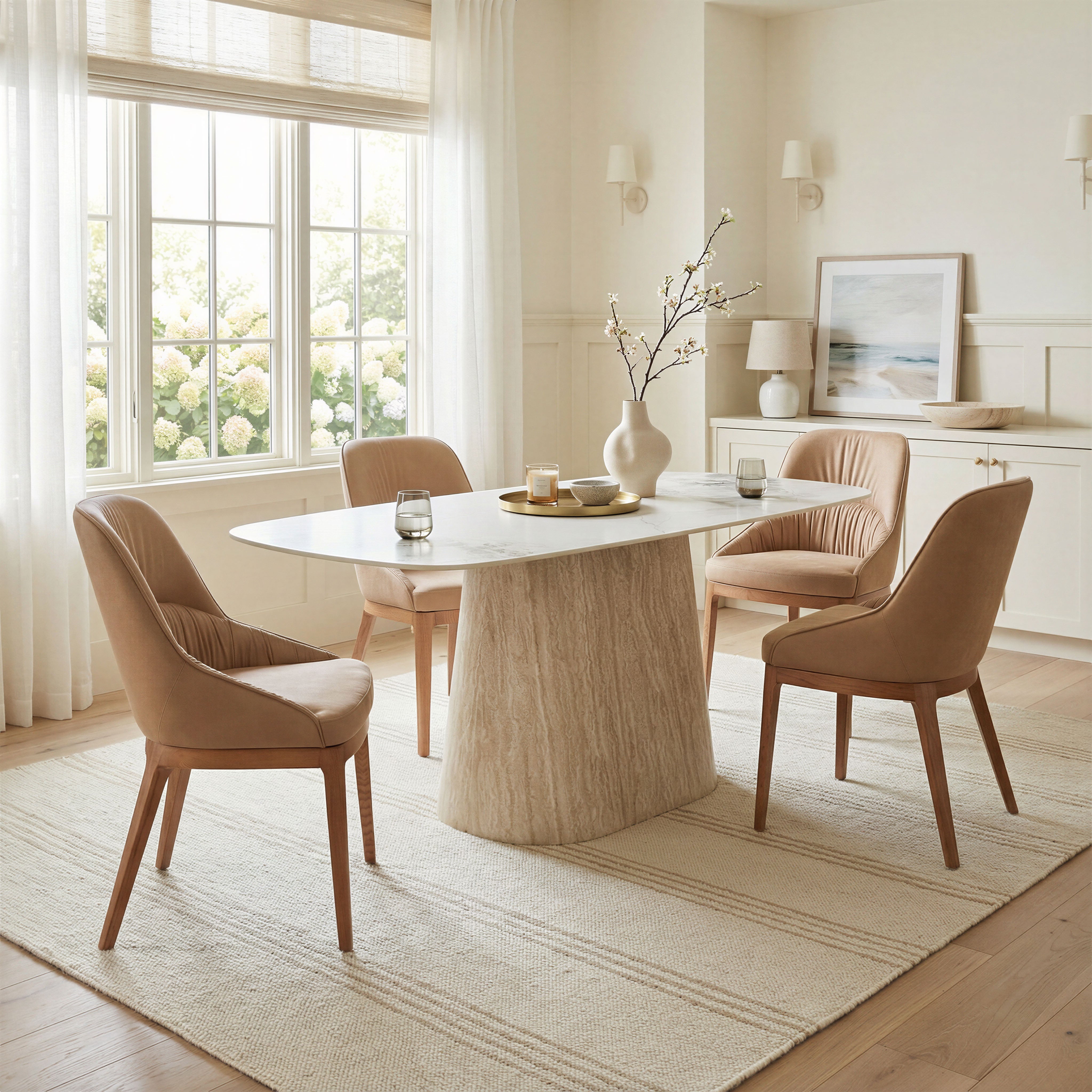 Nooka Dining Table 71" - White & Natural