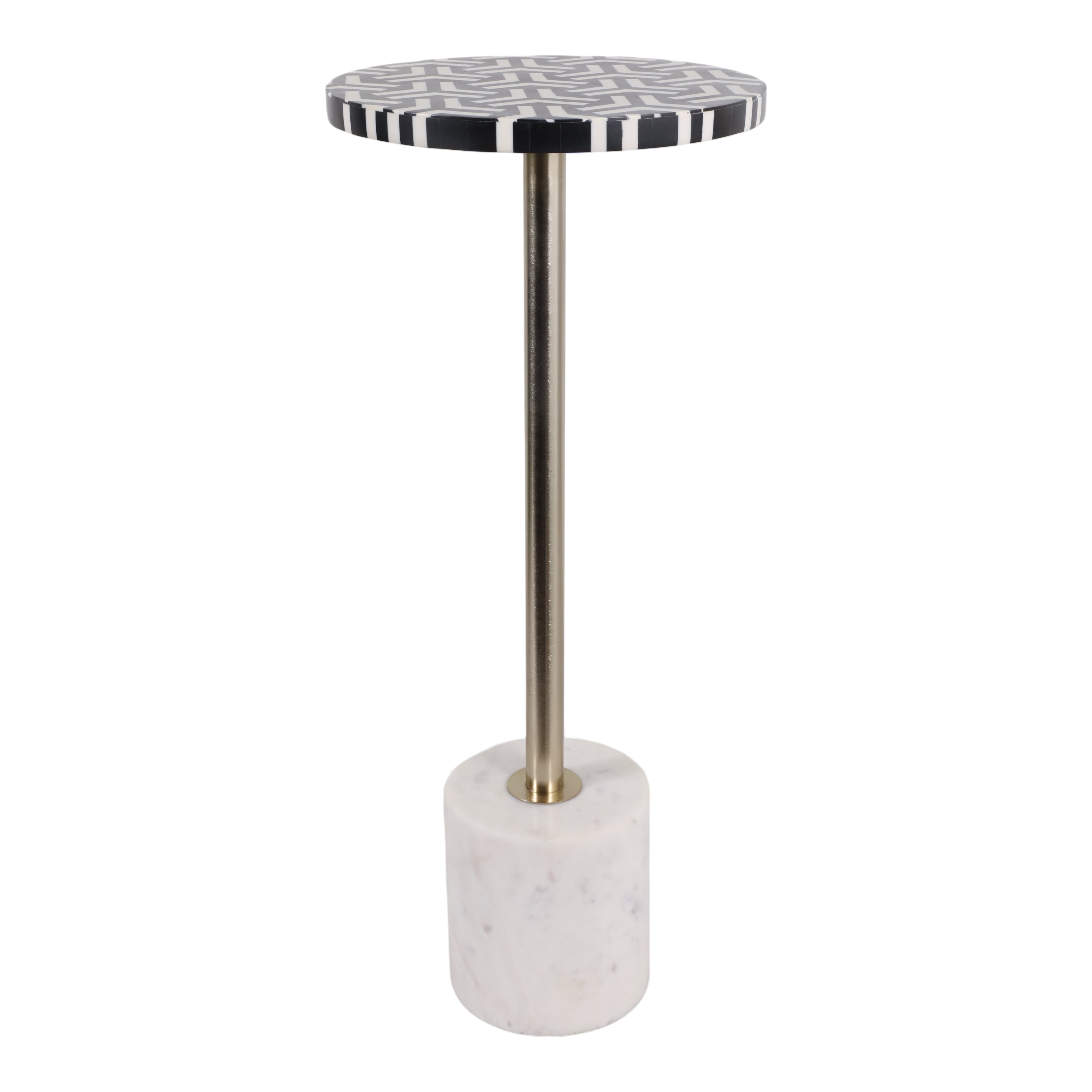 24in Vixley Cocktail Drink Table - Black & White
