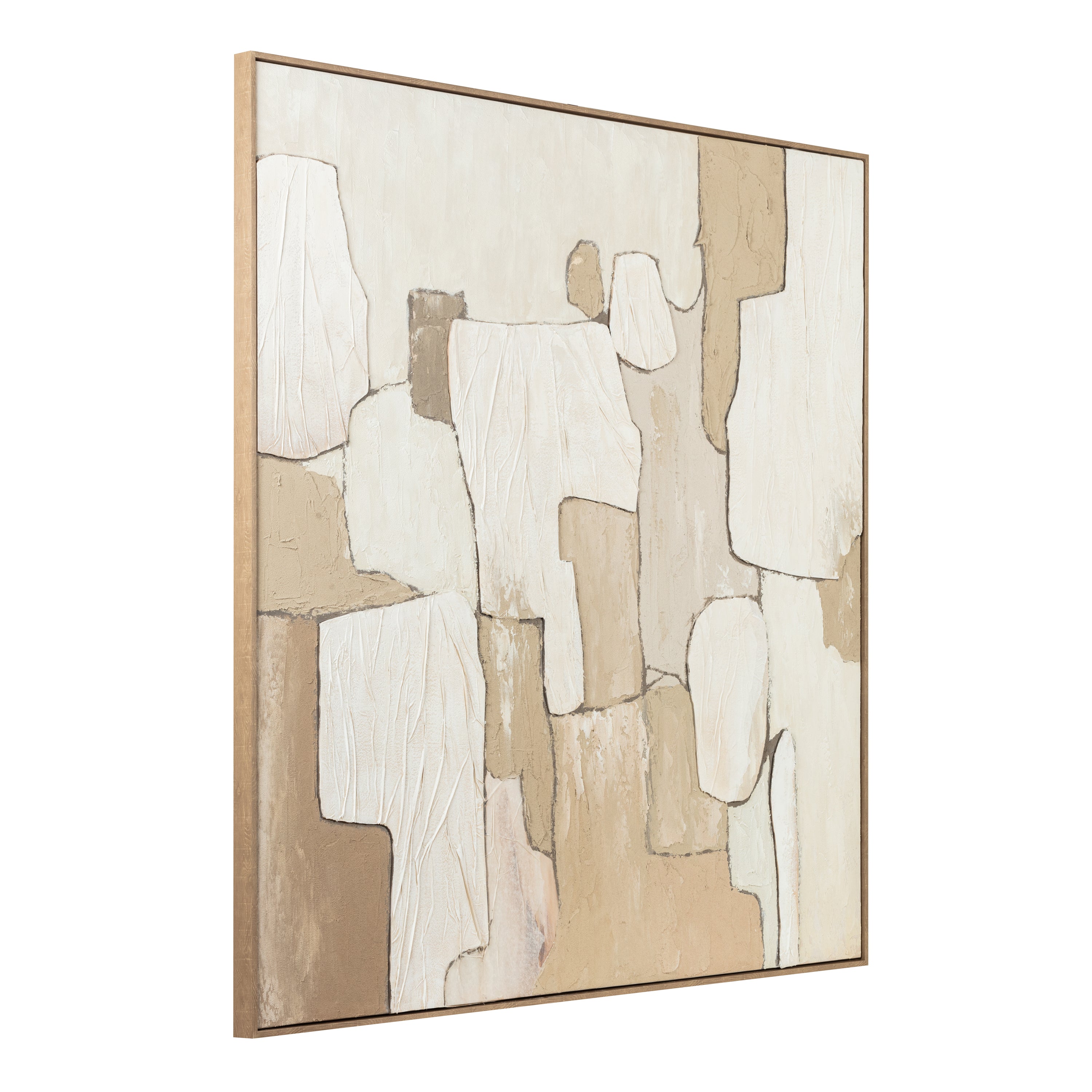 70x70in Mirny Wall Art - Neutral Hand-Painted