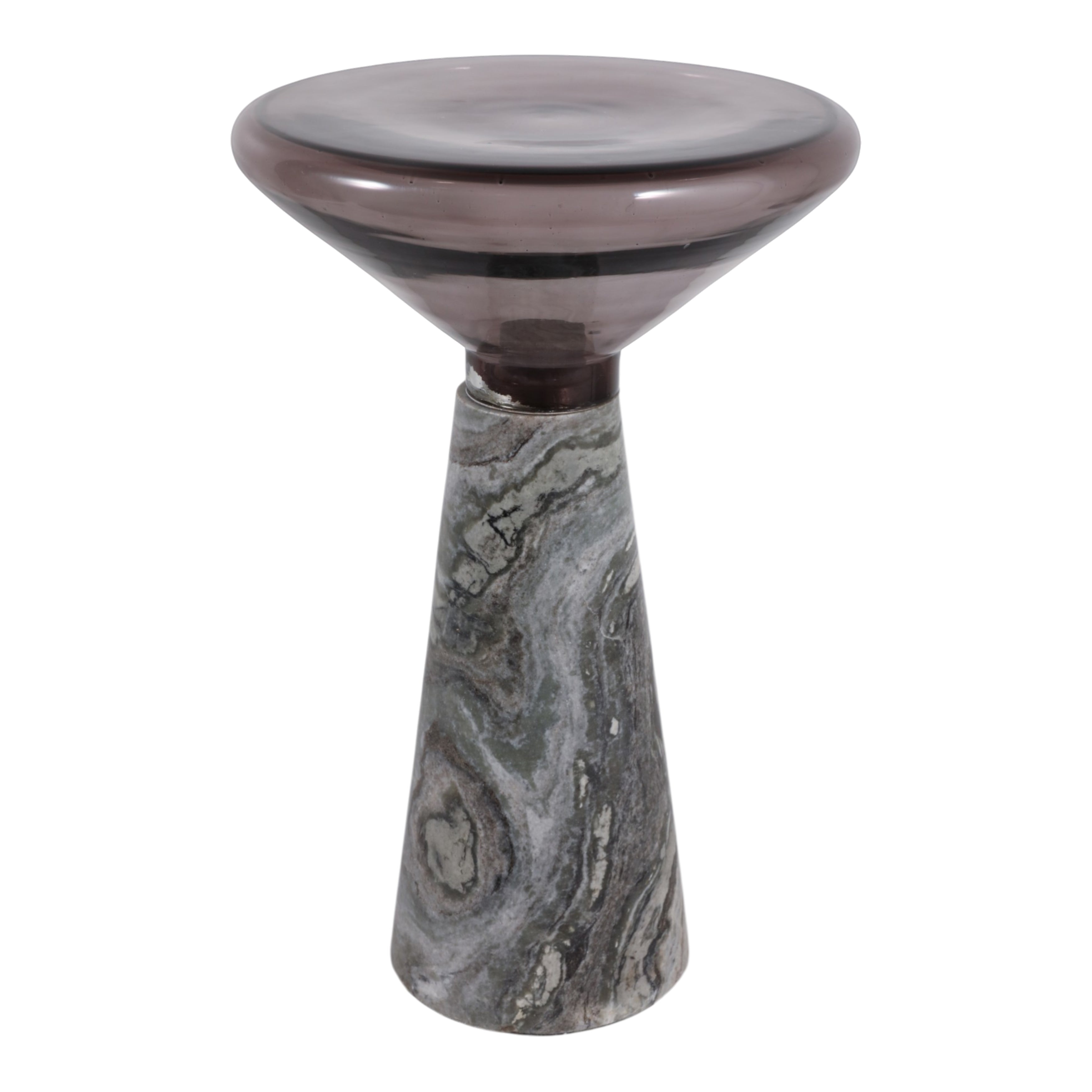 14in Warsaw Panda Accent Table - Marble & Glass