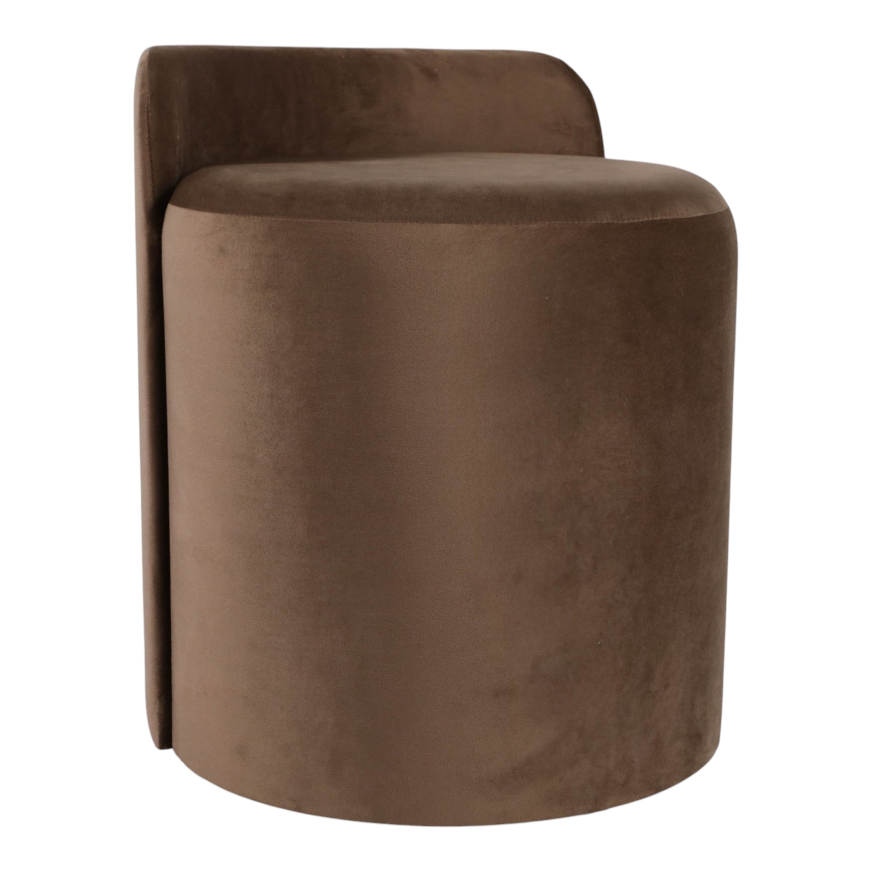 21x17in Ardon Ottoman - Brown Velvet