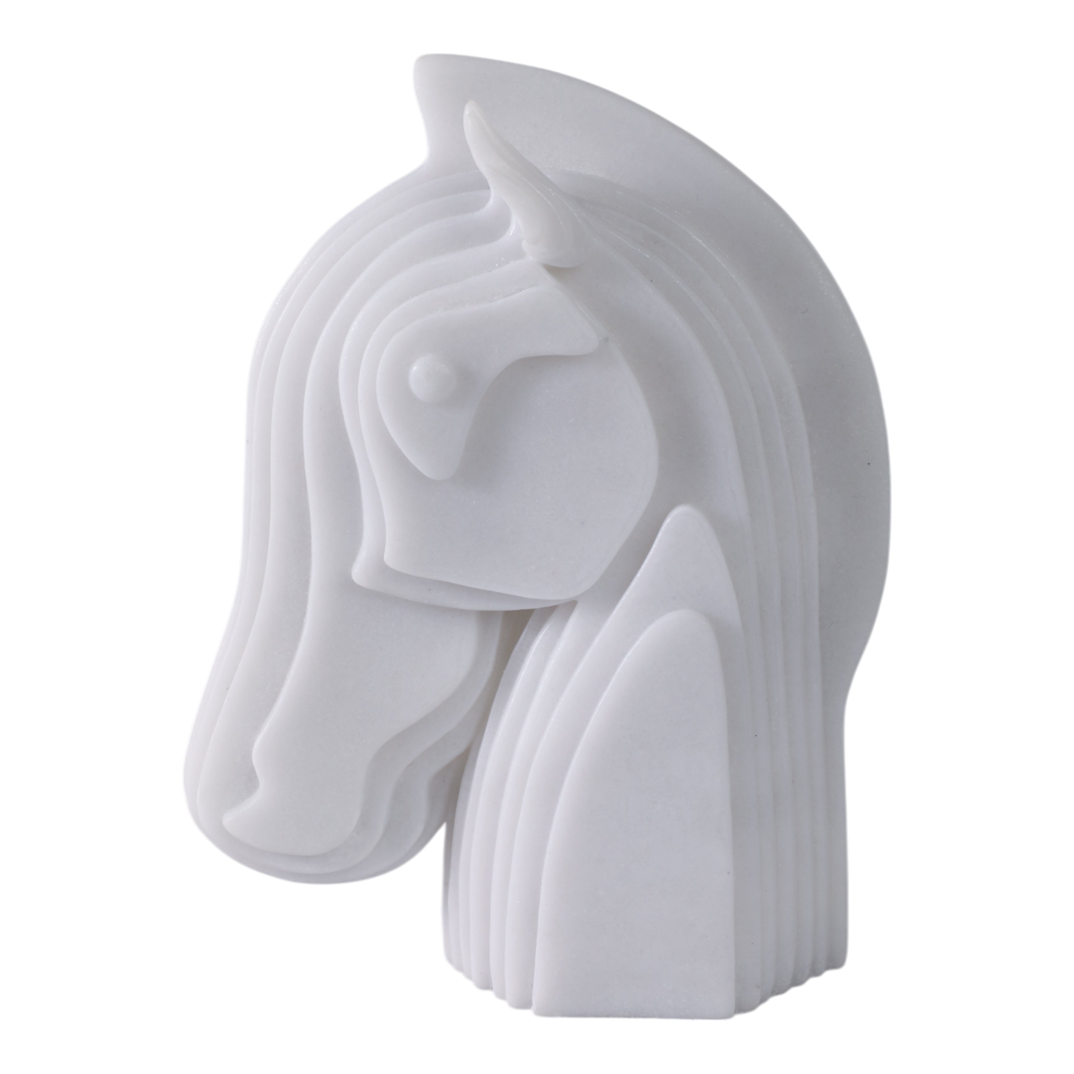 12x10in Resin Horse Head Sculpture White