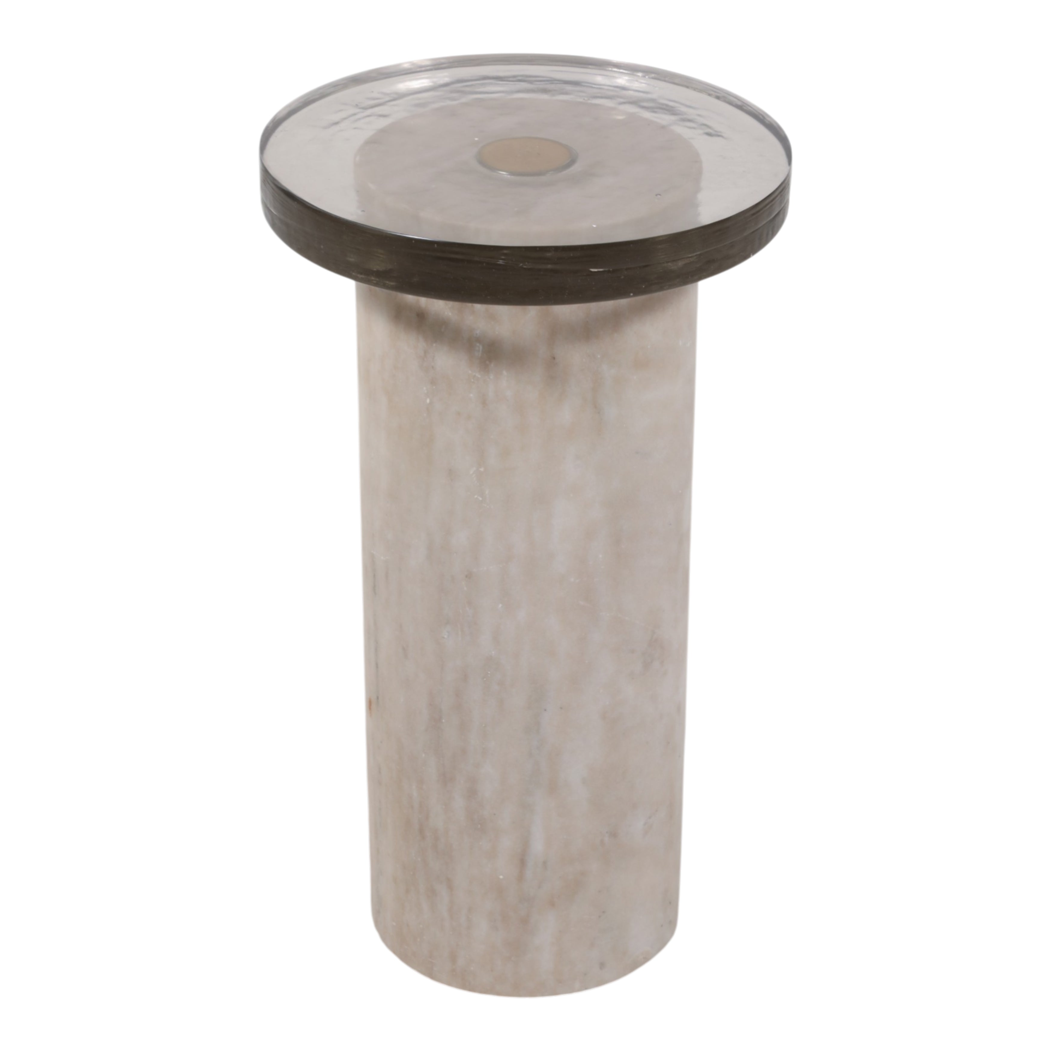 12in Tontogany Accent Table - Marble & Glass