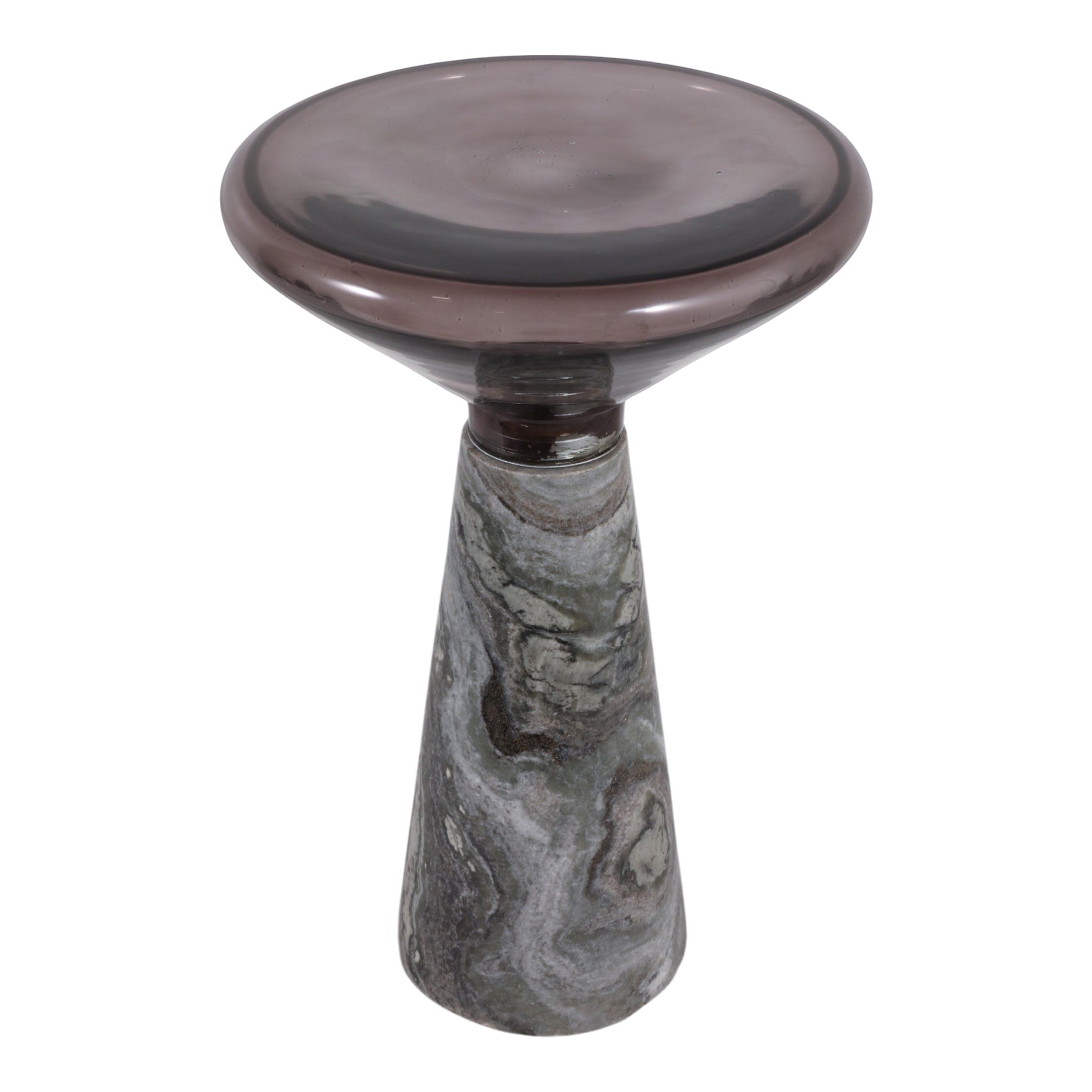 14in Warsaw Panda Accent Table - Marble & Glass