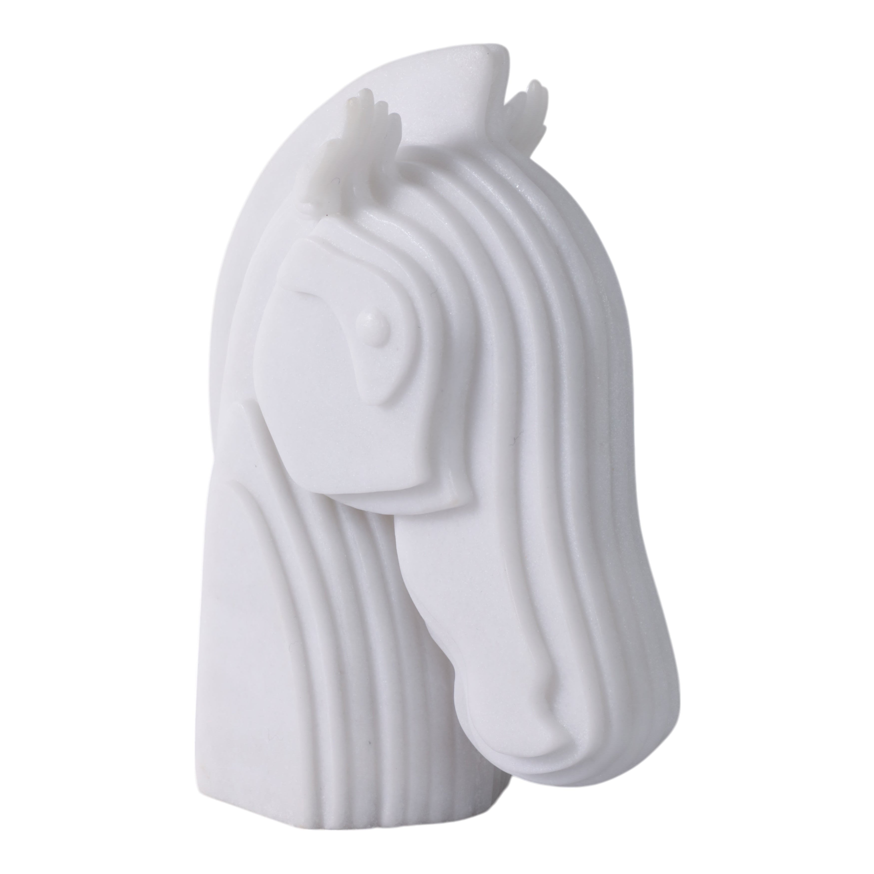 12x10in Resin Horse Head Sculpture White