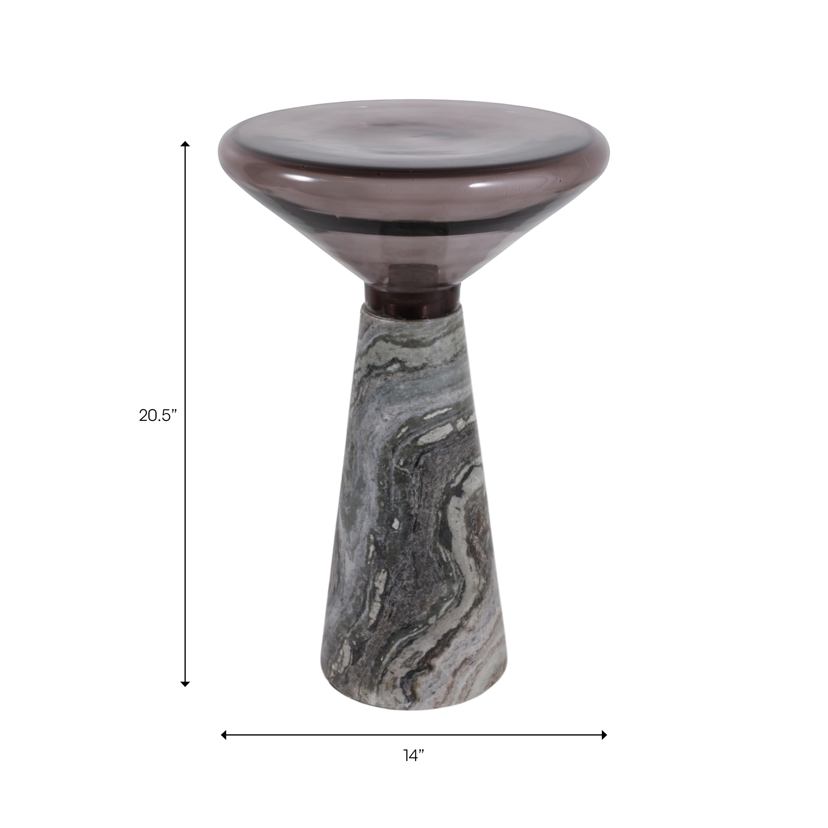 14in Warsaw Panda Accent Table - Marble & Glass