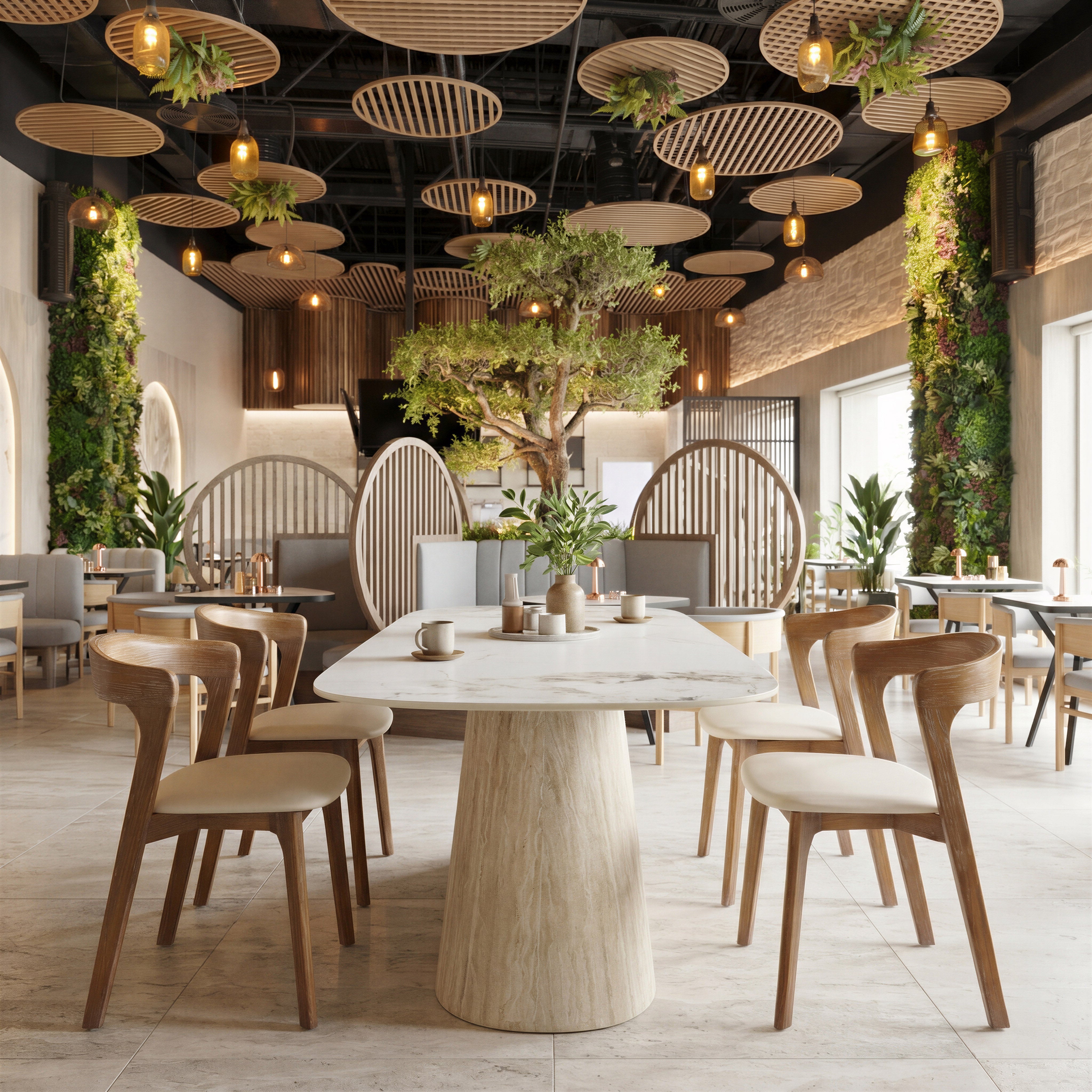 Nooka Dining Table 71" - White & Natural