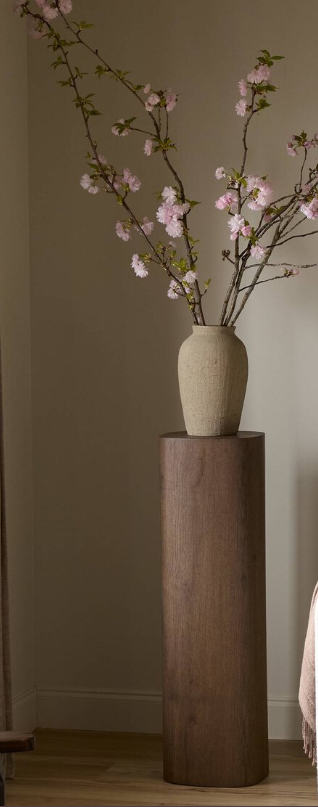Tycho Pedestal Tall 40in - Brown Oak Veneer