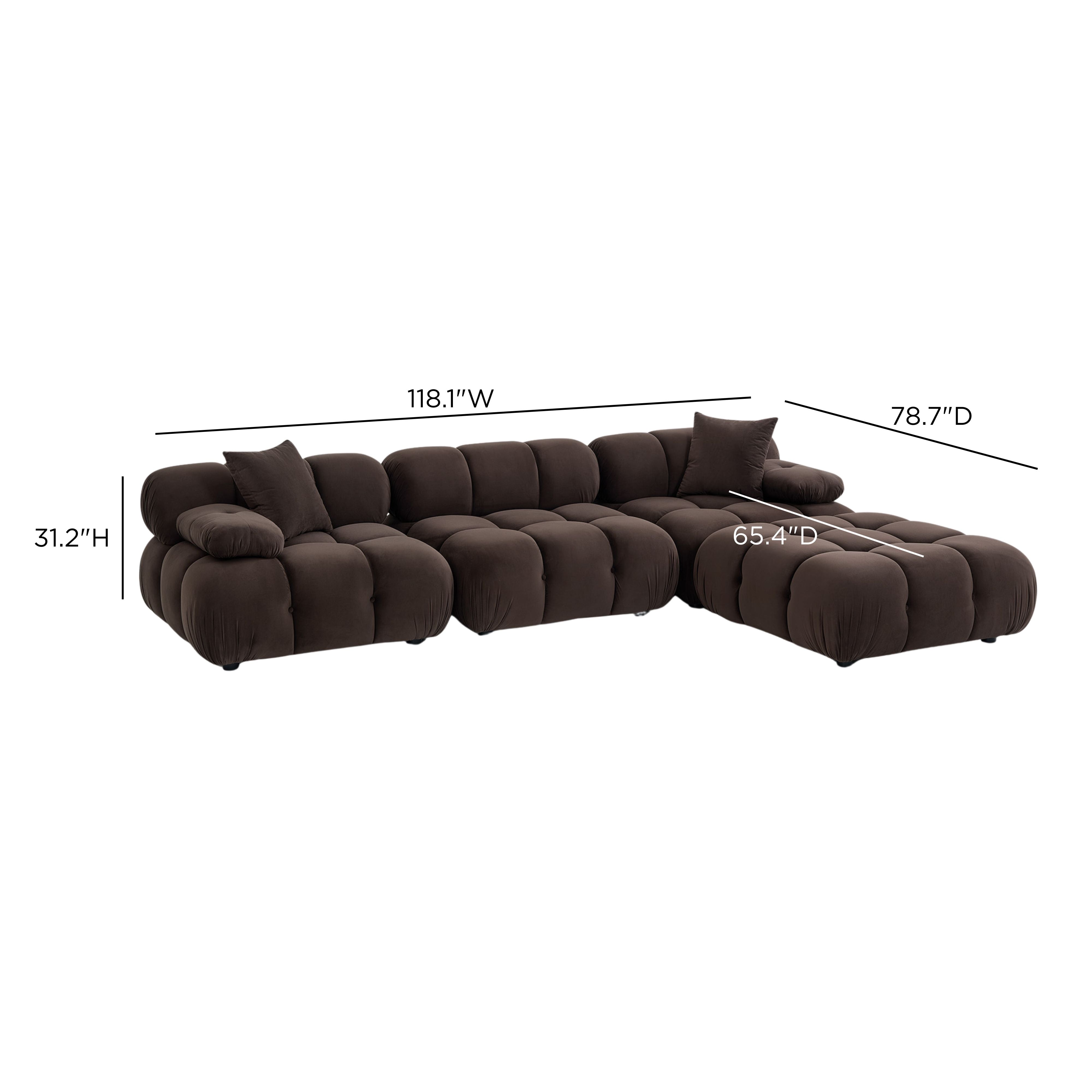Calliope 4-Piece Modular Sectional - Performance Velvet