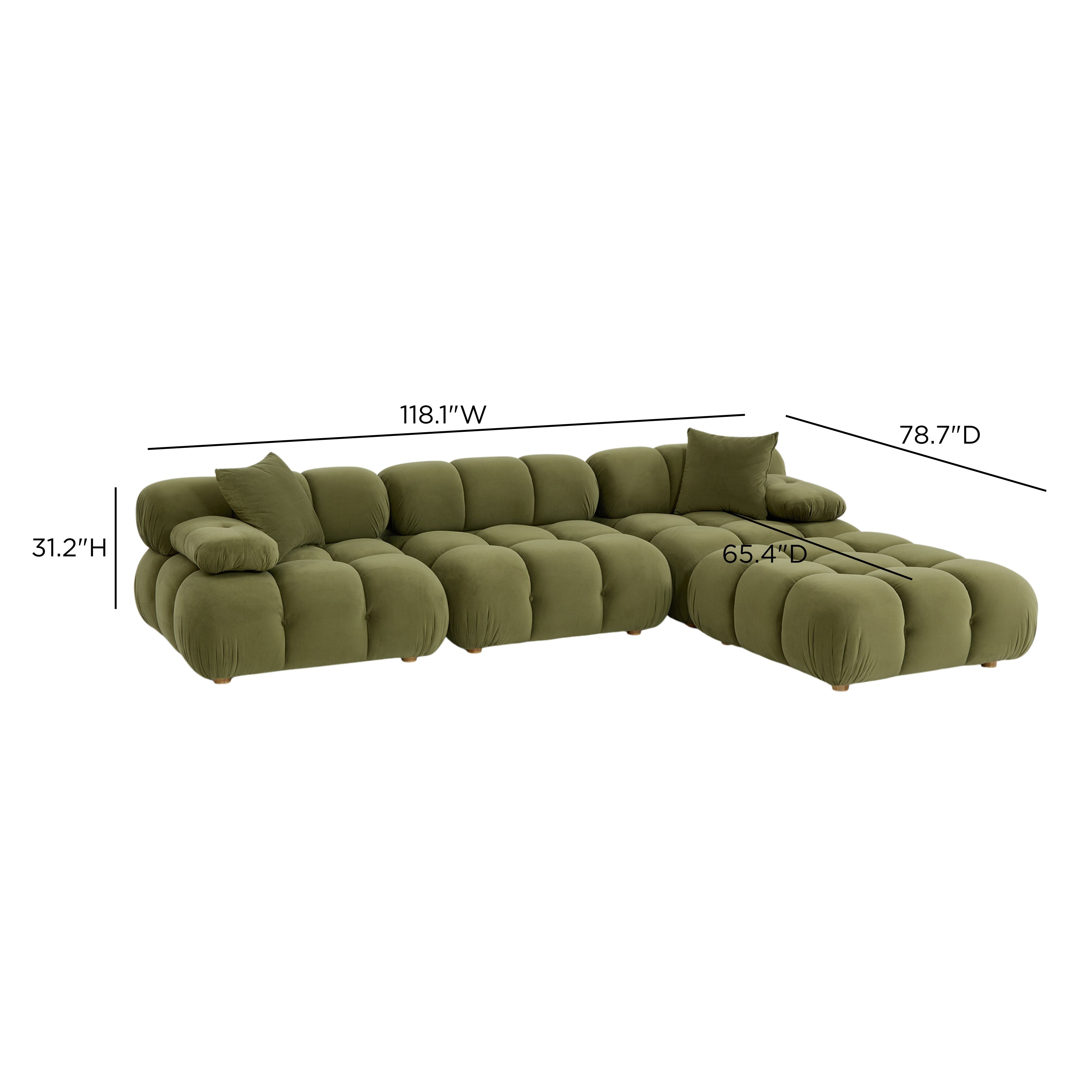 Calliope 4-Piece Modular Sectional - Performance Velvet